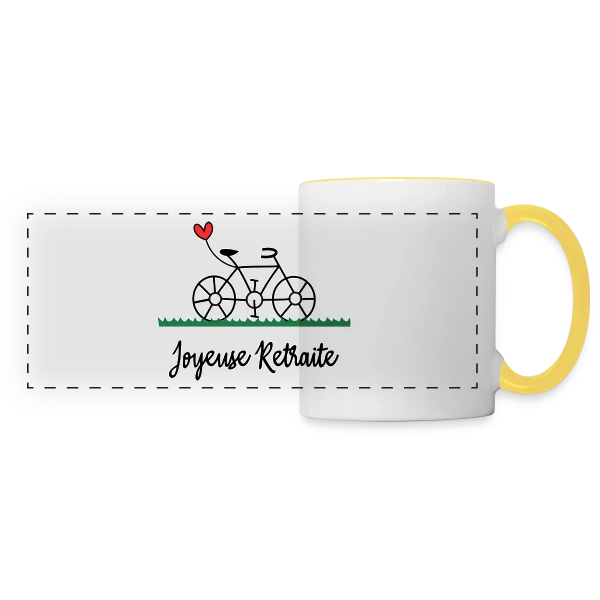Vive la Retraite : Vélo, Van et Voyages sur Mug panoramique contrasté et blanc