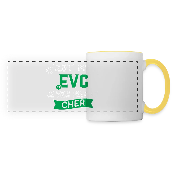 EVG Je Vais Prendre Cher sur Mug panoramique contrasté et blanc