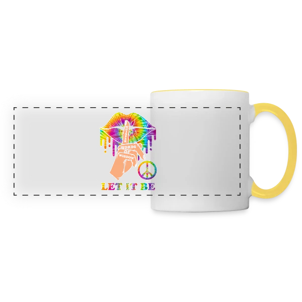 Hippie Peace & Sagesse sur Mug panoramique contrasté et blanc