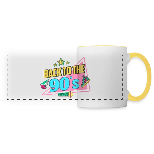 Retour aux Années 90 Funky sur Mug panoramique contrasté et blanc