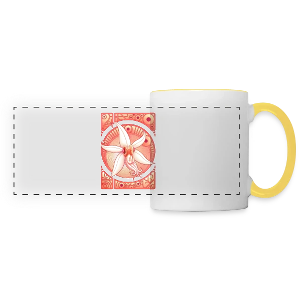 Orchidée : Élégance Florale Délicate sur Mug panoramique contrasté et blanc