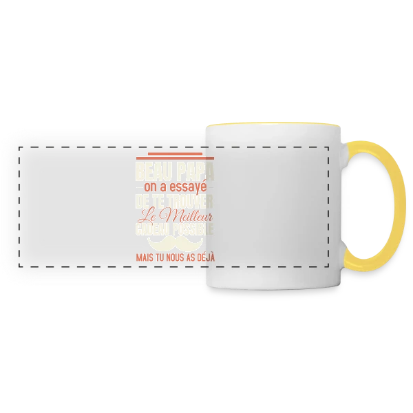 Beau Papa, le Meilleur Cadeau C'est Toi ! Humour sur Mug panoramique contrasté et blanc