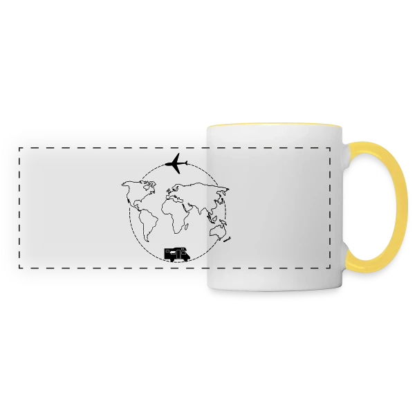 Voyage Autour du Monde sur Mug panoramique contrasté et blanc