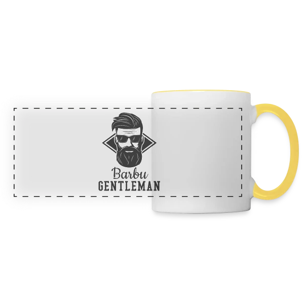 Le Gentleman Barbu sur Mug panoramique contrasté et blanc