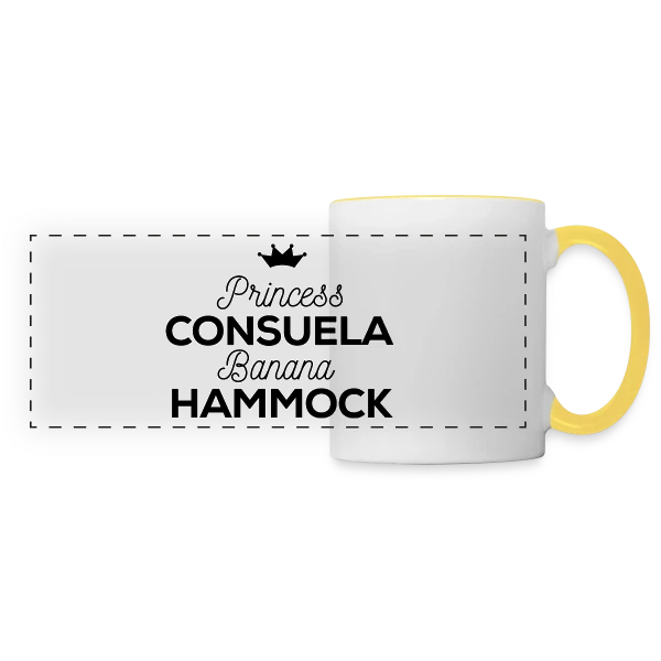 Princess Consuela Banana Hammock - T-shirt Culte Friends sur Mug panoramique contrasté et blanc