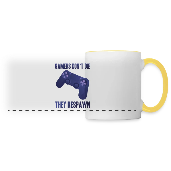 Univers Gaming : Manette et Esprit Geek sur Mug panoramique contrasté et blanc