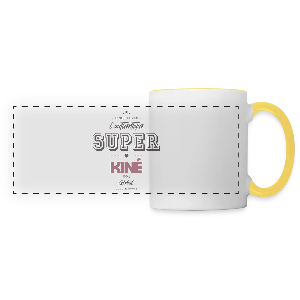 Super Kiné : L'Authentique sur Mug panoramique contrasté et blanc