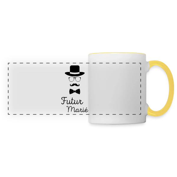 Futur Marié Dandy Chic sur Mug panoramique contrasté et blanc