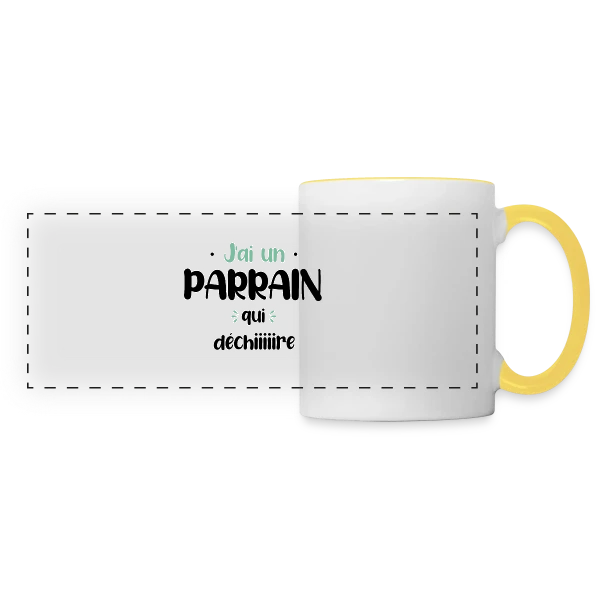 J'ai un parrain qui déchire sur Mug panoramique contrasté et blanc