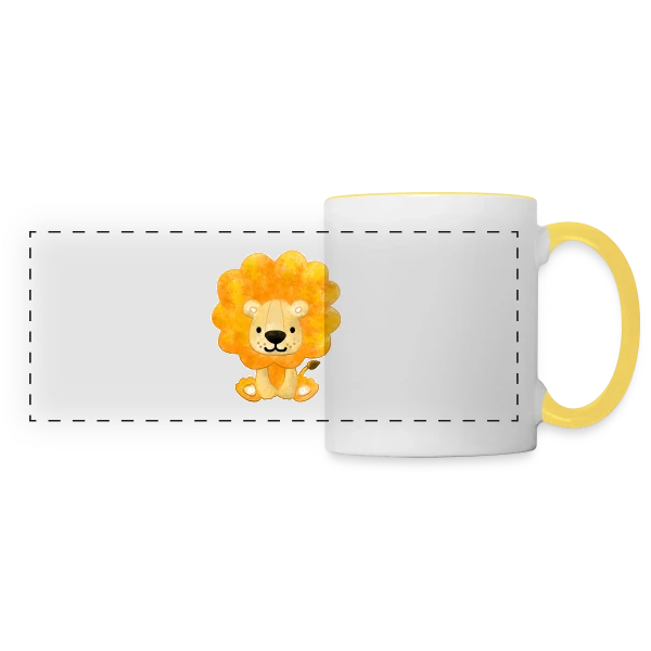 Petit Lionceau Mignon sur Mug panoramique contrasté et blanc