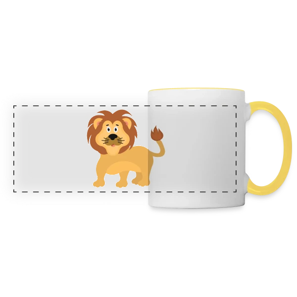 Petit Lion Mignon sur Mug panoramique contrasté et blanc