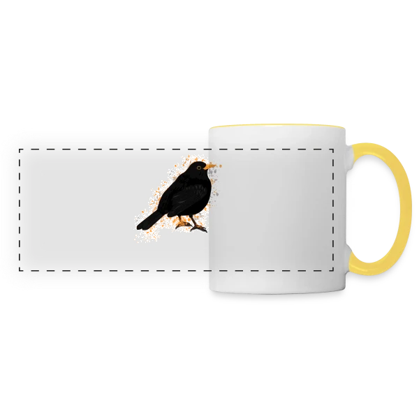 Merle Noir Taches sur Mug panoramique contrasté et blanc