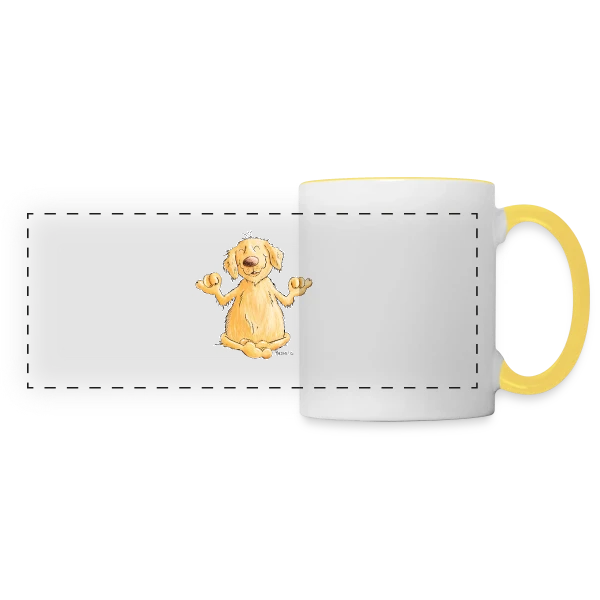 Golden Retriever Yogi Relax | T-shirt Chien Rigolo sur Mug panoramique contrasté et blanc