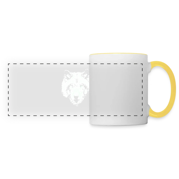 Esprit Loup Fantomatique sur Mug panoramique contrasté et blanc