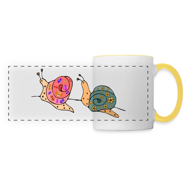 L'Escargot Chic sur Mug panoramique contrasté et blanc