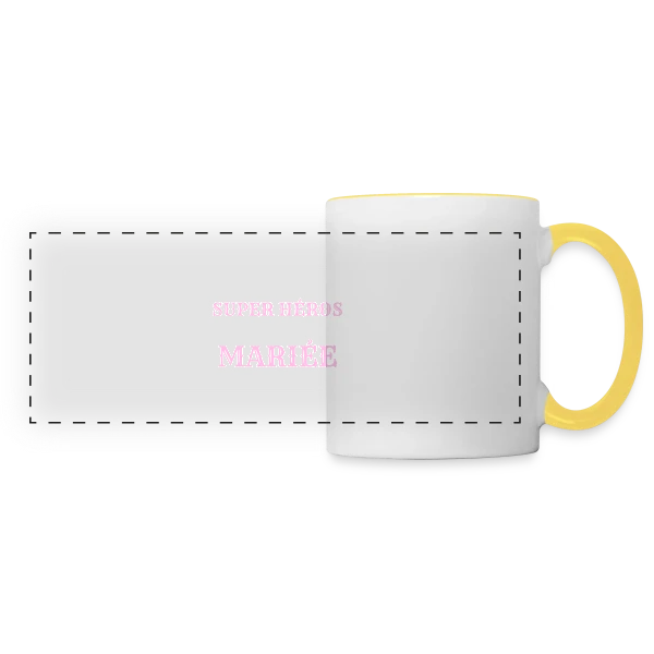 Super Héroïne Mariée sur Mug panoramique contrasté et blanc