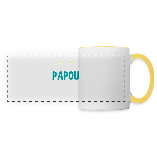 Mon Merveilleux Papou Appartient À (personnalisé) sur Mug panoramique contrasté et blanc