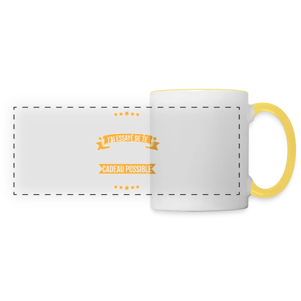 Papou Humour - Tu m'as déjà comme cadeau sur Mug panoramique contrasté et blanc