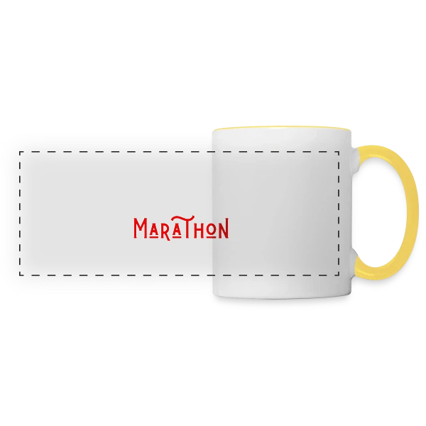 Marathon Paris Humour sur Mug panoramique contrasté et blanc