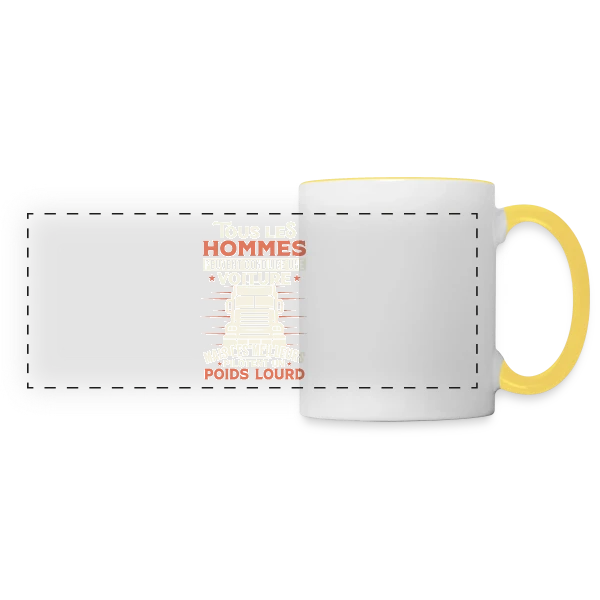 Chauffeur Routier Humour - Les Meilleurs Pilotent un Poids Lourd sur Mug panoramique contrasté et blanc