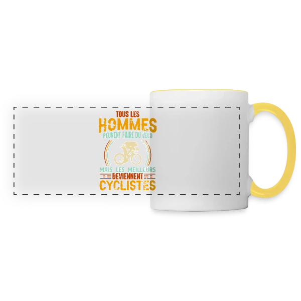 Humour Cycliste - Les Meilleurs Sont Cyclistes sur Mug panoramique contrasté et blanc