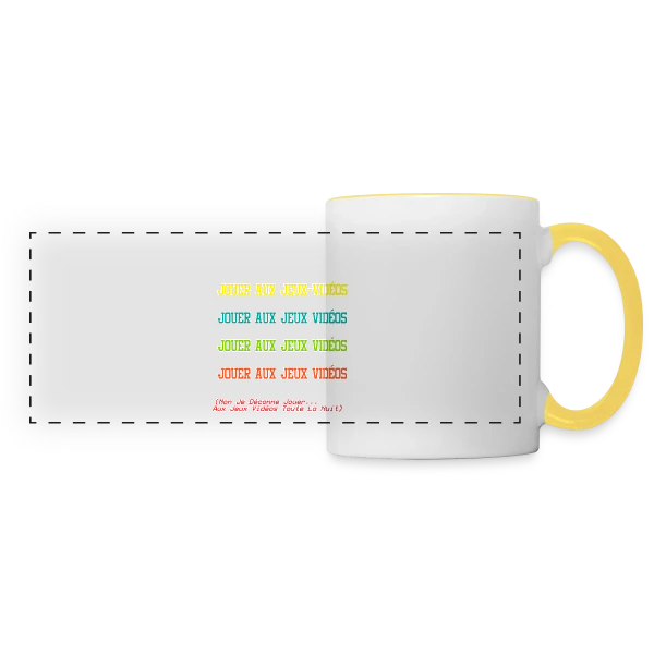 'La Journée Parfaite du Gamer' - Humour Geek sur Mug panoramique contrasté et blanc