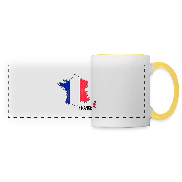 France Tricolore Stylisée sur Mug panoramique contrasté et blanc