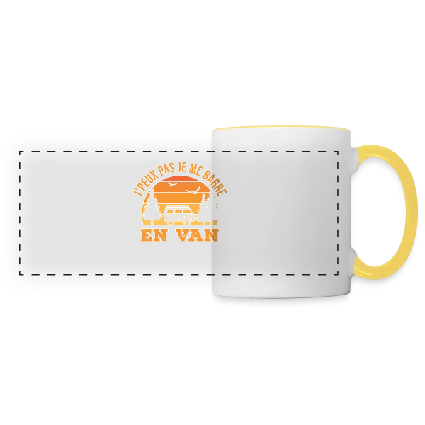 J'peux Pas, Je Me Barre en Van! Humour Voyage sur Mug panoramique contrasté et blanc