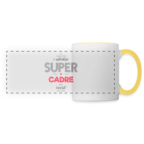 L'Authentique Super Cadre sur Mug panoramique contrasté et blanc