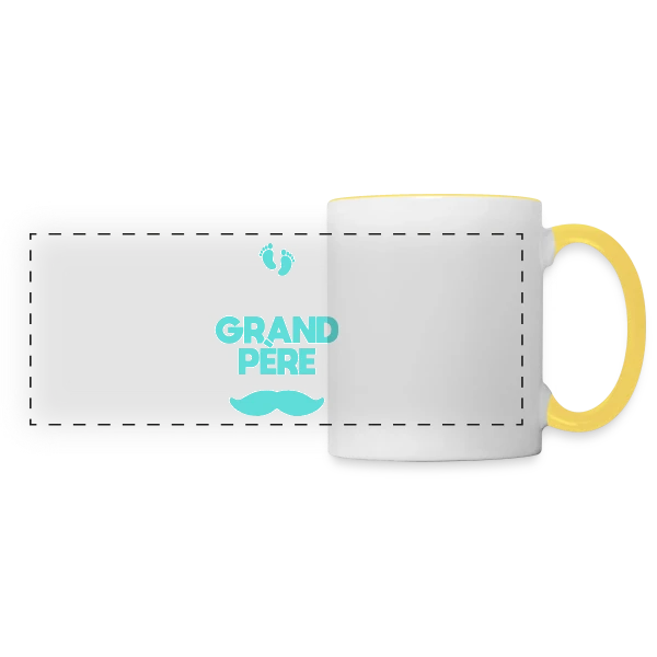 'Je Vais Être Grand-Père' - Annonce Fierté Bébé sur Mug panoramique contrasté et blanc