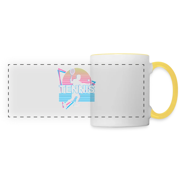 Joueur de Tennis Vaporwave Rétro Esthétique sur Mug panoramique contrasté et blanc
