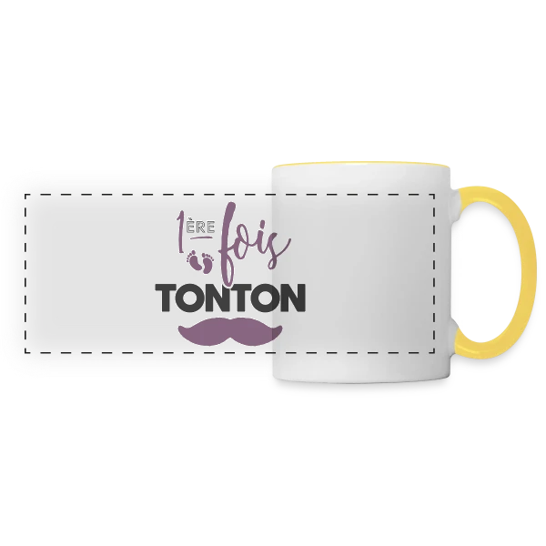 Tonton Première Fois : La Fierté Assumée sur Mug panoramique contrasté et blanc