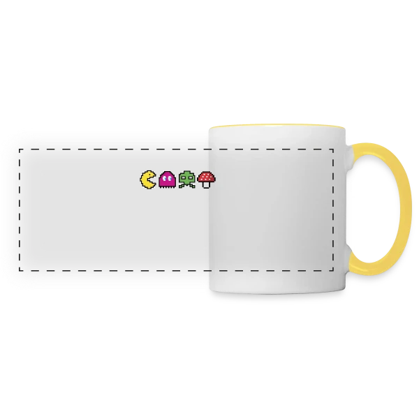 Années 80 : T-shirt Arcade Rétro Gaming Vintage sur Mug panoramique contrasté et blanc