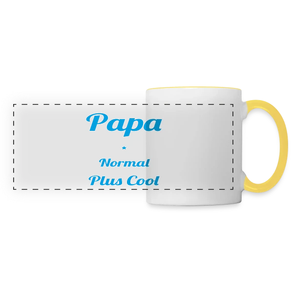 Papa Alsacien Plus Cool sur Mug panoramique contrasté et blanc