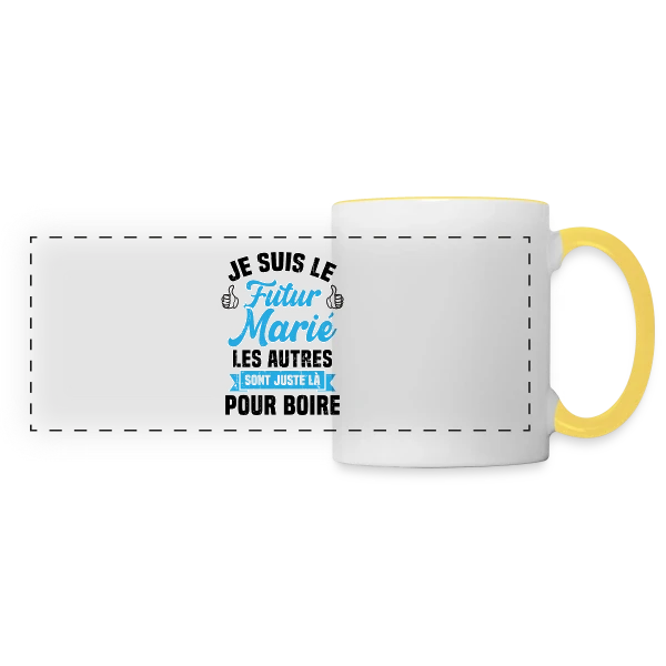 Futur Marié Humour EVG sur Mug panoramique contrasté et blanc