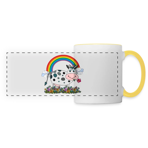 La Vache Coquette sur Mug panoramique contrasté et blanc