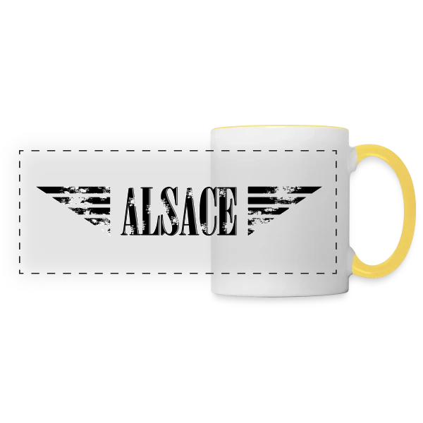 Humour Alsace Force Aérienne sur Mug panoramique contrasté et blanc