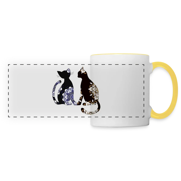 Passion Féline sur Mug panoramique contrasté et blanc