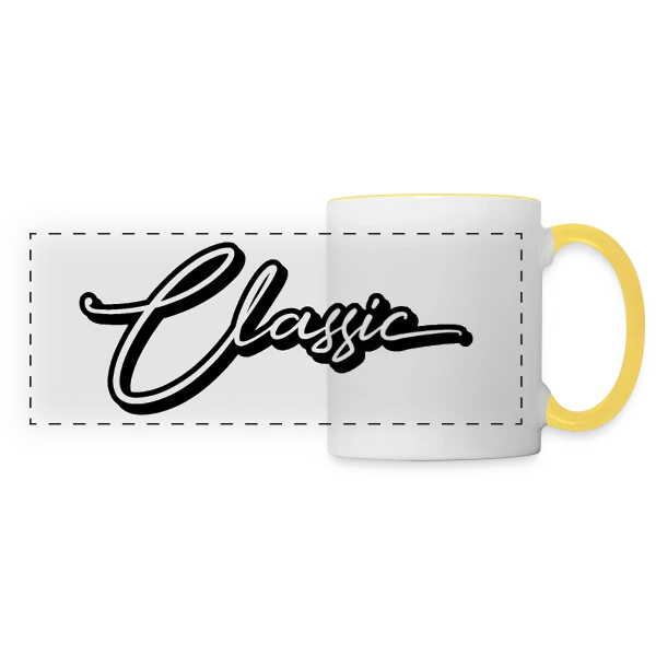 Élégance Classique Script sur Mug panoramique contrasté et blanc