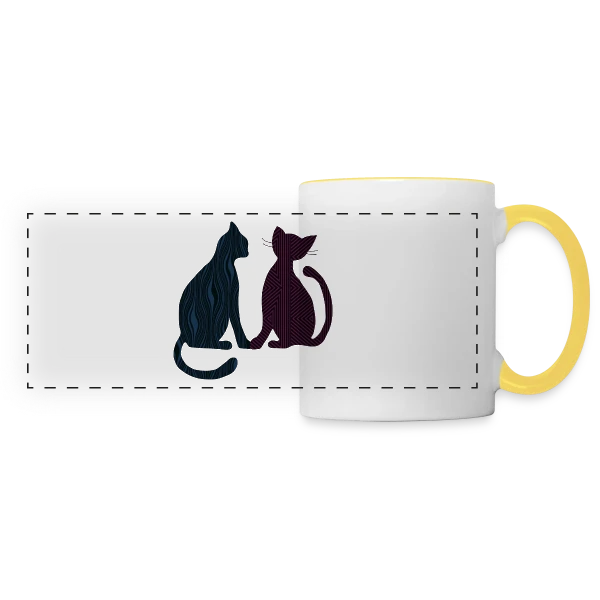 Amour Félin sur Mug panoramique contrasté et blanc
