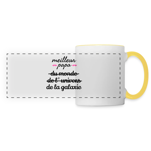 'Meilleur Papa du Monde' - La Déclaration Ultime sur Mug panoramique contrasté et blanc