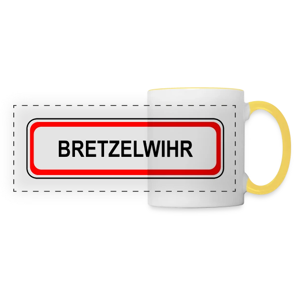 Bretzelwihr: L'Alsace Gourmande sur Mug panoramique contrasté et blanc