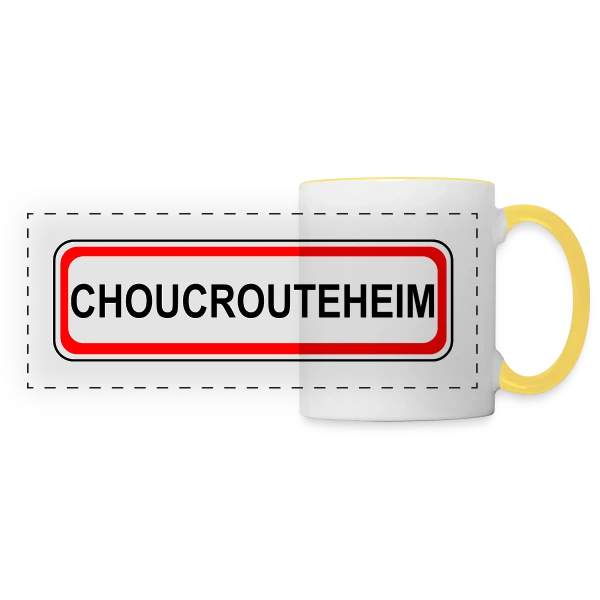 Choucrouteheim: Capitale de la Choucroute sur Mug panoramique contrasté et blanc