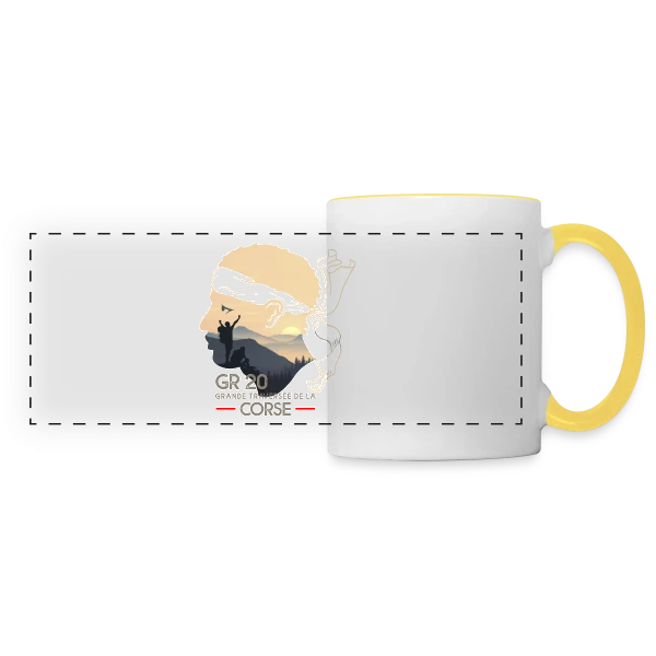 GR20 Corse Randonnée Épique sur Mug panoramique contrasté et blanc