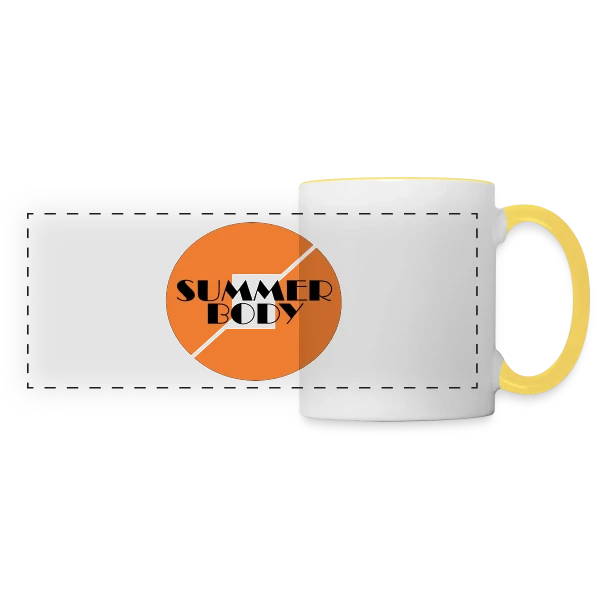 Summer Body Prêt pour l'Été sur Mug panoramique contrasté et blanc