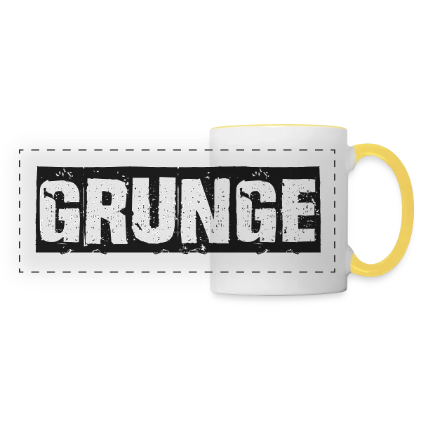 Titre Grunge Texturé sur Mug panoramique contrasté et blanc