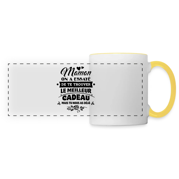 Fête des Mères: Maman, Tu es Notre Plus Beau Cadeau sur Mug panoramique contrasté et blanc