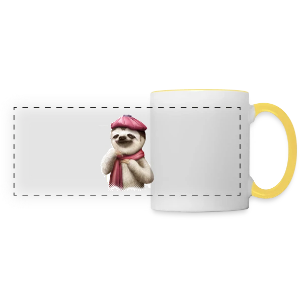 La Fièvre du Paresseux sur Mug panoramique contrasté et blanc