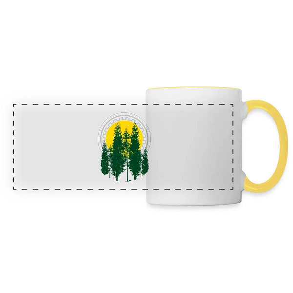 Arbre du Monde Végétal sur Mug panoramique contrasté et blanc