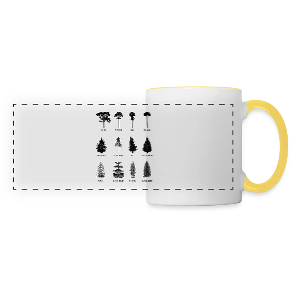 Arbre Majestueux de la Forêt sur Mug panoramique contrasté et blanc